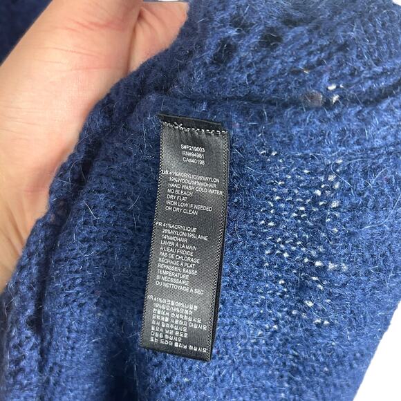 Forever 21 Y2K Navy Blue Mohair Blend Babydoll Sleeveless Sweater Dress M - Picture 6 of 6